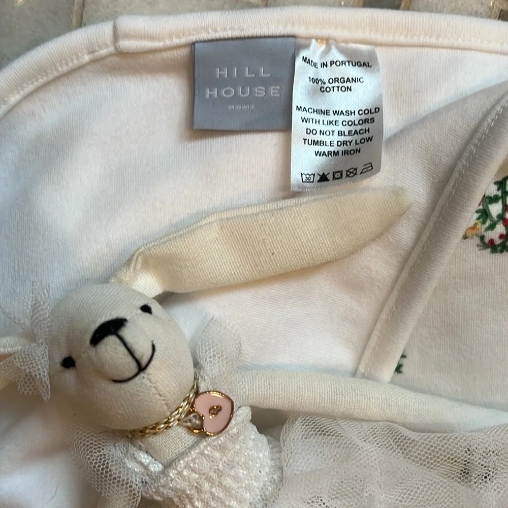 Hill House White Baby Blanket with Floral letters & Ballerina Bunny gift combo. - Picture 3 of 4
